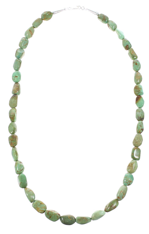 Authentic Sterling Silver Turquoise Jewelry Southwest Bead Necklace AX98115